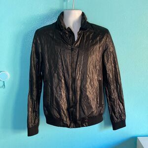 Kai Aakmann Womens M Black Zip Front Jacket With Stow Away Hood